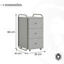 Ver imagem 7 de Gaveteiro para Escritório 3 Gavetas Estilo Industrial Criare Preto