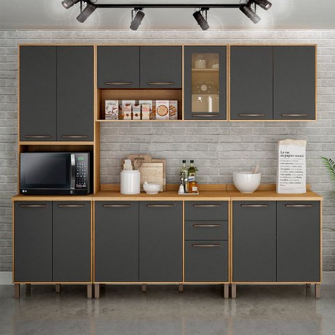 Cozinha Completa 5 Peças Detalhe Vidro Áustria Valdemóveis