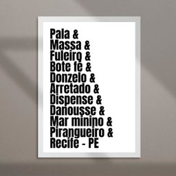 Quadro Gírias de Recife - Pernambuco 45x34cm - com Vidro:moldura Preta - 2 Quadro Gírias de Recife - Pernambuco 45x34cm - com Vidro:moldura Preta - 2