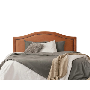 Cabeceira Queen Provençal Luxo Estofada 160x60 - Suede Terracota - Tachas Fume