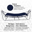 Ver imagem 3 de Rede Suspensa Moderna em Trico Nautico com Pintura Eletrostatica Azul