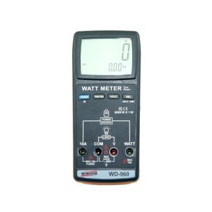 Wattímetro Digital Cat III 600v Medição Potencia Ativa True Rms Tensão Ac Data Hold