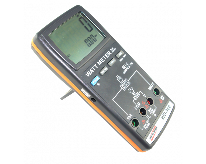 Wattímetro Digital Cat III 600v Medição Potencia Ativa True Rms Tensão Ac Data Hold - 2