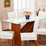 Kit com 4 Capas para Cadeira de Jantar Malha Gel - Branco - 1