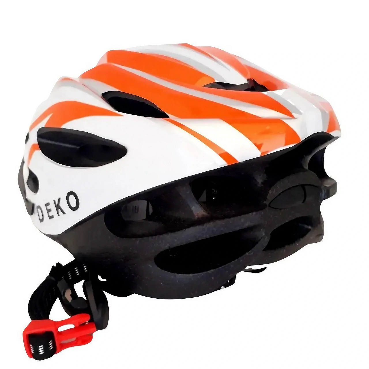 Capacete C/ Sinalizador Led Ciclismo Mtb Branco/Laranja Deko:Laranja - 4