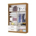 Ver imagem 5 de Guarda-Roupa Infantil com Espelho 4 Portas 2 Gavetas 118,5cm Multimóveis CR35559 Madeirado/Branco