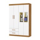 Ver imagem 2 de Guarda-Roupa Infantil com Espelho 4 Portas 2 Gavetas 118,5cm Multimóveis CR35559 Madeirado/Branco