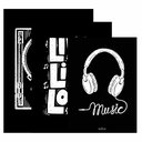 Ver imagem 3 de Kit 3 Quadro Decorativo Musica Moderno Preto Minimalista Qualidade Premium Moderno 28x20cm