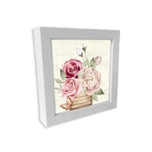 QUADRO 20X20CM 2PÇS FLORES LAVABOLO MB CAIXA VIDRO