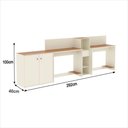 Ver imagem 3 de Conjunto de Escritório Smart 1 Livreiro 1 Buffet e 2 Mesas 90cm - Off White e Cedro