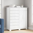 Ver imagem 1 de Cômoda Sapateira para Quarto 2 Portas 8 Gavetas Vercelli A04 Branco - Lyam Decor