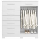 Ver imagem 5 de Cômoda Sapateira para Quarto 2 Portas 8 Gavetas Vercelli A04 Branco - Lyam Decor