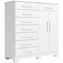 Ver imagem 6 de Cômoda Sapateira para Quarto 2 Portas 8 Gavetas Vercelli A04 Branco - Lyam Decor