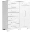 Ver imagem 1 de Cômoda Sapateira para Quarto 2 Portas 8 Gavetas Vercelli A04 Branco - Lyam Decor