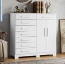 Ver imagem 2 de Cômoda Sapateira para Quarto 2 Portas 8 Gavetas Vercelli A04 Branco - Lyam Decor