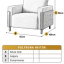 Ver imagem 3 de Poltrona Decorativa Linho com Pés em Madeira Maciça Bege Heitor