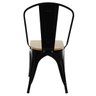 Cadeira Tolix Iron Industrial Preta com Assento de Madeira - 4