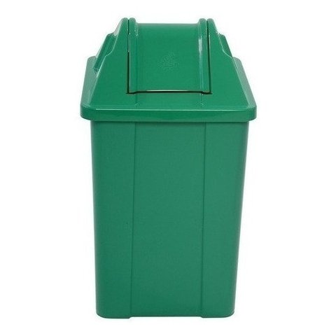 Cesto Quadrado Com Tampa Vai E Vem 60 Litros:Verde