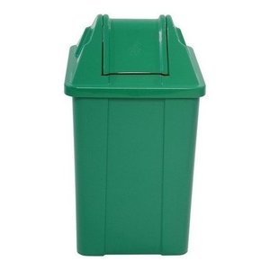Cesto Quadrado Com Tampa Vai E Vem 60 Litros:Verde