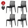 Kit 4 Cadeiras de Mesa Sala para Jantar Gruvyer Design Preta - 1