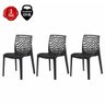 Kit 3 Cadeiras Gruvyer Preta - 1