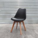 Ver imagem 5 de Kit 3 Cadeiras Mesa Sala de Jantar Saarinen Design Leda Wood Preta - Preto