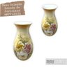 Vaso de Porcelana para Flores Jarro de Louça Grande Ampulheta 19 cm Pintado à Mão FLORAL - 2