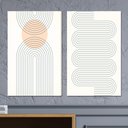 Ver imagem 1 de Conjunto 2 Quadros Decorativos Tela em Lona Arte Abstrata Minimalista 100x60cm Para Sala Quarto