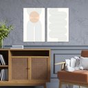 Ver imagem 4 de Conjunto 2 Quadros Decorativos Tela em Lona Arte Abstrata Minimalista 100x60cm Para Sala Quarto