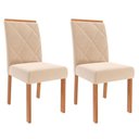Ver imagem 6 de Mesa de Jantar Tampo de Vidro Off White Dani Vidro 1,09 e 4 Cadeiras Fernanda Madeira/nude