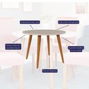 Ver imagem 5 de Mesa de Jantar Tampo de Vidro Off White Dani Vidro 1,09 e 4 Cadeiras Fernanda Madeira/nude