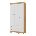 Ver imagem 2 de Guarda-roupa Infantil 92cm 3 Portas e 2 Gavetas Allegra Multimóveis Mp4442 Madeirado/branco