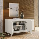 Ver imagem 4 de Balcão Buffet Aparador 100% MDF 2 Portas 2 Gavetas 150cm Vicenza