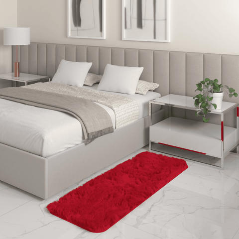 Tapete Passadeira Quarto Antiderrapante Vermelho 50 X 140 Cm