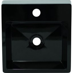 Pia Cuba Sobrepor para Banheiro de Mármore Sintético Preto Pop 31 X 31 Quanta Compositos Cuba Sobrep - 2