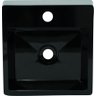 Pia Cuba Sobrepor para Banheiro de Mármore Sintético Preto Pop 31 X 31 Quanta Compositos Cuba Sobrep - 2