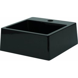 Pia Cuba Sobrepor para Banheiro de Mármore Sintético Preto Pop 31 X 31 Quanta Compositos Cuba Sobrep - 4