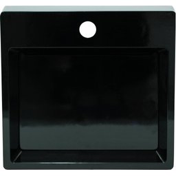 Pia Cuba Sobrepor para Banheiro de Mármore Sintético Preto Pop 31 X 31 Quanta Compositos Cuba Sobrep - 1
