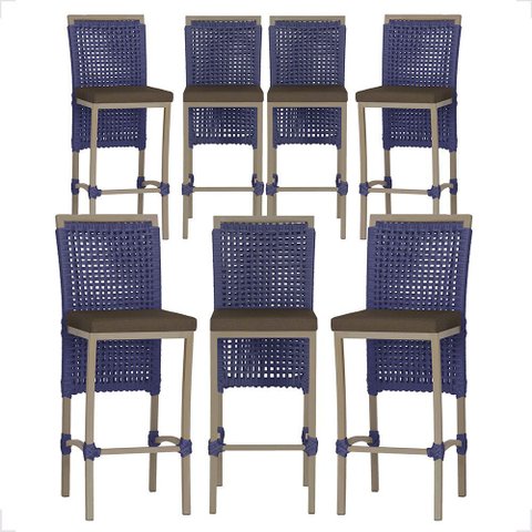 7 Banqueta em Alumínio Roma Fendi Corda Náutica Tecido 9