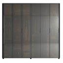 Ver imagem 2 de Guarda-Roupa Casal 6 Portas com Espelho Reflecta e LED 100% MDF Innova Preto/Black
