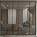 Ver imagem 7 de Guarda-Roupa Casal 6 Portas com Espelho Reflecta e LED 100% MDF Innova Preto/Black