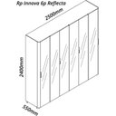 Ver imagem 3 de Guarda-Roupa Casal 6 Portas com Espelho Reflecta e LED 100% MDF Innova Preto/Black