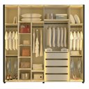 Ver mais imagens de Guarda-Roupa Casal 6 Portas com Espelho Reflecta e LED 100% MDF Innova Preto/Black