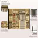 Ver imagem 6 de Guarda-Roupa Casal 6 Portas com Espelho Reflecta e LED 100% MDF Innova Preto/Black
