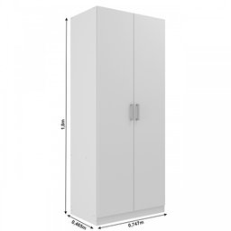 Guarda-Roupa Solteiro Monarca 2 Portas Cor Branco - 4