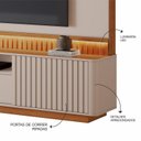 Ver imagem 6 de Estante para TV e Home Theater Ripado para TV até 85 Polegadas MDF 210cmx203cm Atena Detalhes Curvos e Ripados
