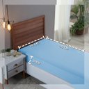Ver imagem 3 de Lençol Cama Solteiro 100% Algodão com Elástico Percal 300 Fios Hotel Pousada:azul Bebe