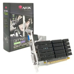 Placa de Vídeo Afox GeForce GT710, 2GB, DDR3, 64 Bits, Low Profile, HDMI/DVI/VGA - AF710-2048D3L7 - 1 Placa de Vídeo Afox GeForce GT710, 2GB, DDR3, 64 Bits, Low Profile, HDMI/DVI/VGA - AF710-2048D3L7 - 1
