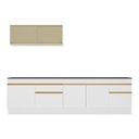 Ver imagem 7 de Armário de Cozinha Compacta 270cm com Rodapé Veneza Multimóveis V2112 Branco/Dourado