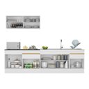 Ver imagem 6 de Armário de Cozinha Compacta 270cm com Rodapé Veneza Multimóveis V2112 Branco/Dourado